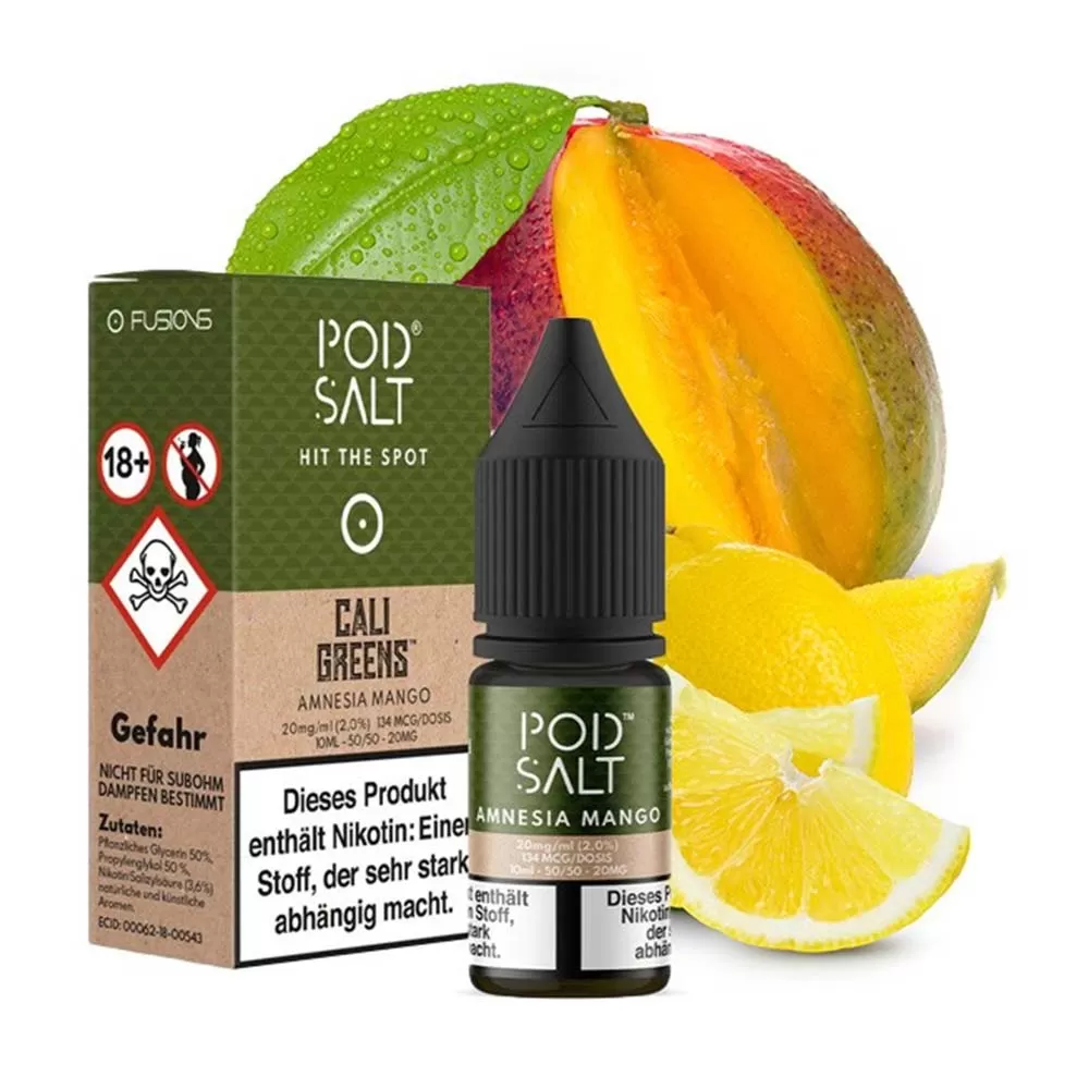 converted-POD SALT FUSION AMNESIA MANGO SALT JUICE 30ml پاد سالت انبه لیمو Pod Salt Amnesia Mango (25%) - Image 1