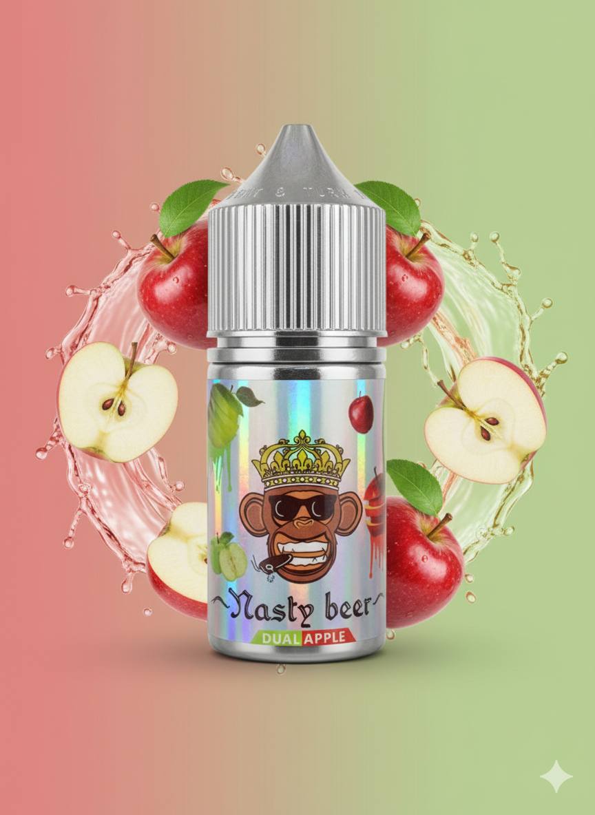 5904335677355133880 🍎 سالت نستی بیر طعم دو سیب (Nasty Bear Double Apple Salt Nic) - Image 1