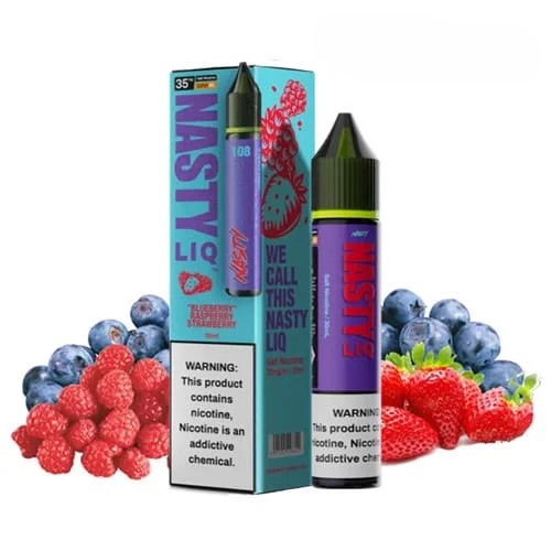 Nasty-Liq-Blueberry-Raspberry-Strawberry-Salt سالت بلوبری تمشک توت فرنگی نستی Nasty Liq Blueberry Raspberry Strawberry - Image 1