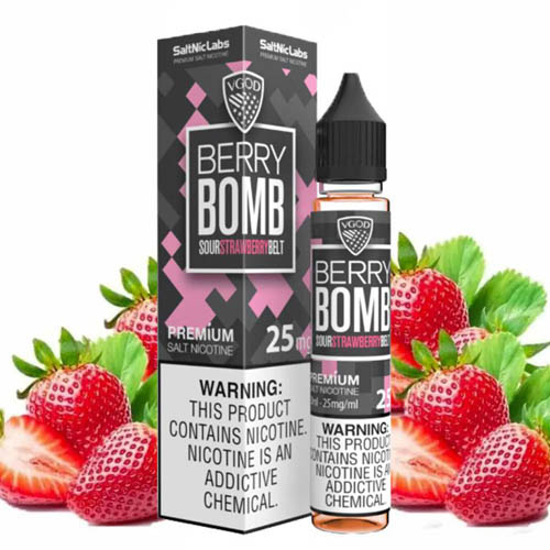 saltnic-Vgod-berry-bomb سالت بمب توت فرنگی یخ ویگاد | VGOD Strawberry Bomb Ice 30 ml - Image 1