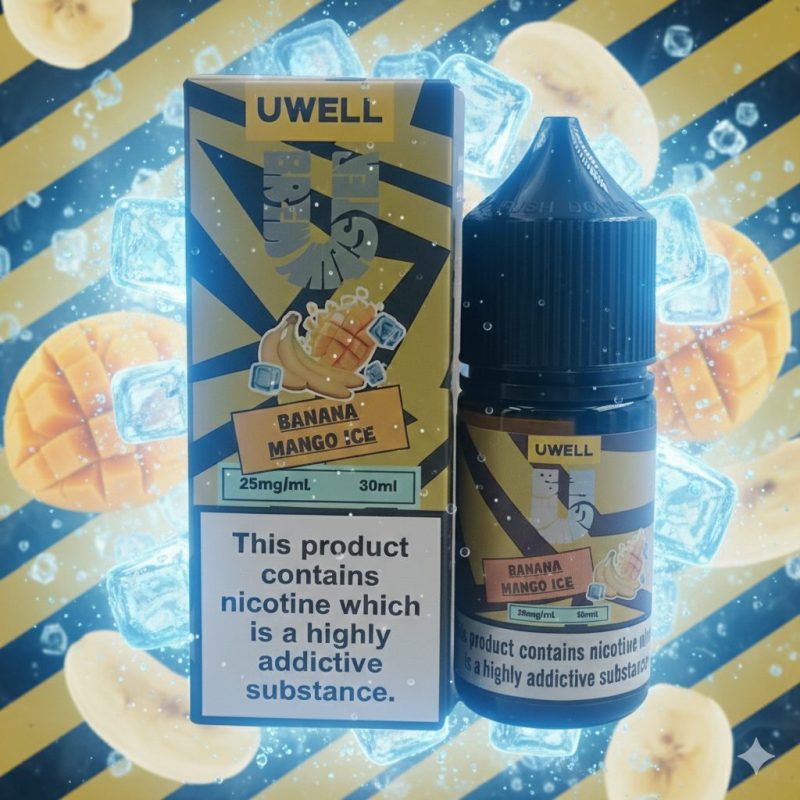 سالت نیکوتین یوول طعم موز یخ | Uwell Banana Ice Salt 30ml (25mg) - Image 2