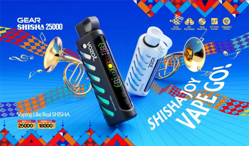 ویپ یک‌بار مصرف وزول قلیونی مدل گیر 25000 پاف VOZOL GEAR SHISHA 25000 Puffs Disposable Vape - Image 2